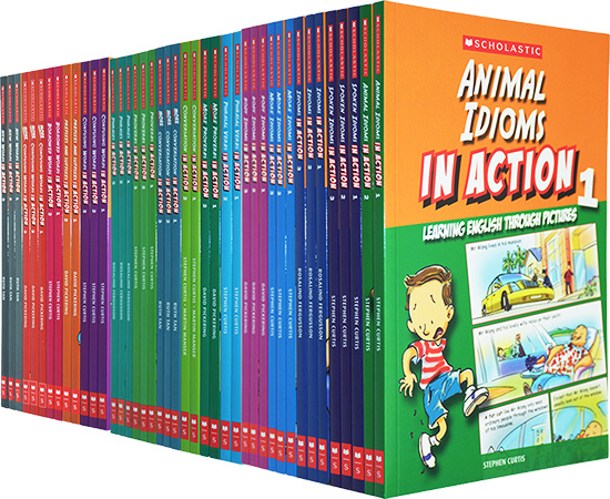 大全套 学乐 Scholastic In Action  Words/Idioms/Phrases 42册 英文原版图解英语口语对话学习漫画版 画里画外轻松学英语语法