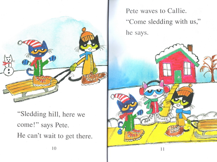 共16册 入门级14册+赠一阶段2册 皮特猫英文原版绘本 I Can Read Pete the Cat 儿童分级读物启蒙学习英文版 Pete at the Beach