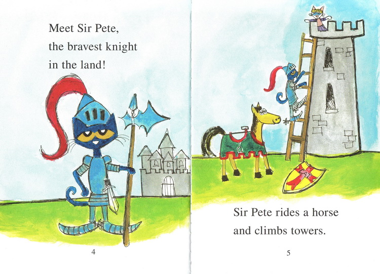 英文原版 I can read 1 Pete the Cat Sir Pete the Brave皮特猫分级读物