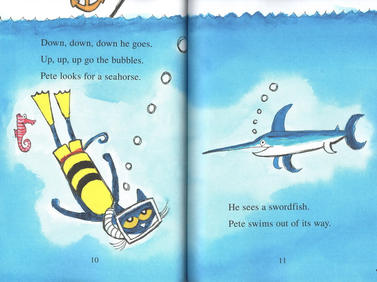 英文原版 I can read 1 Pete the Cat Scuba Cat 皮特猫分级读物