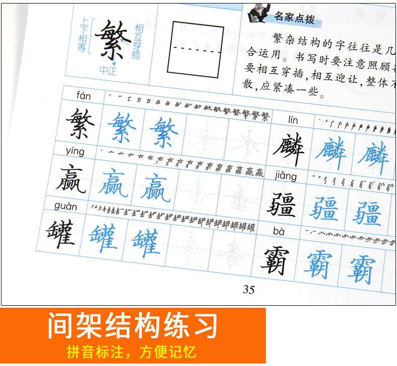 从零起步学写字 楷书 学生成人硬笔钢笔书法练字本 初学者入门 李放鸣 间架结构字帖 笔墨先锋 高中大学生字体练习册 男生女生速成