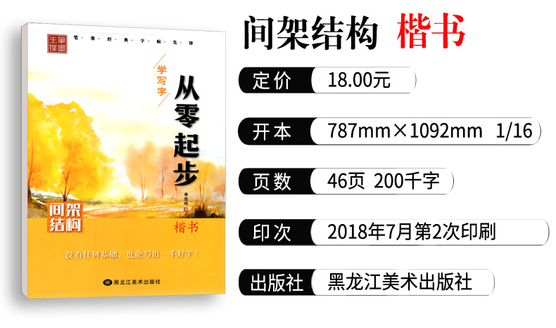 从零起步学写字 楷书 学生成人硬笔钢笔书法练字本 初学者入门 李放鸣 间架结构字帖 笔墨先锋 高中大学生字体练习册 男生女生速成