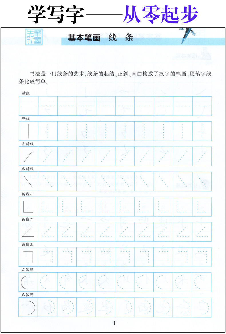 从零起步学写字 楷书 学生成人硬笔钢笔书法练字本 高中大学生字体练习册 男生女生速成 李放鸣字帖 笔墨先锋 基本笔画 初学者入门