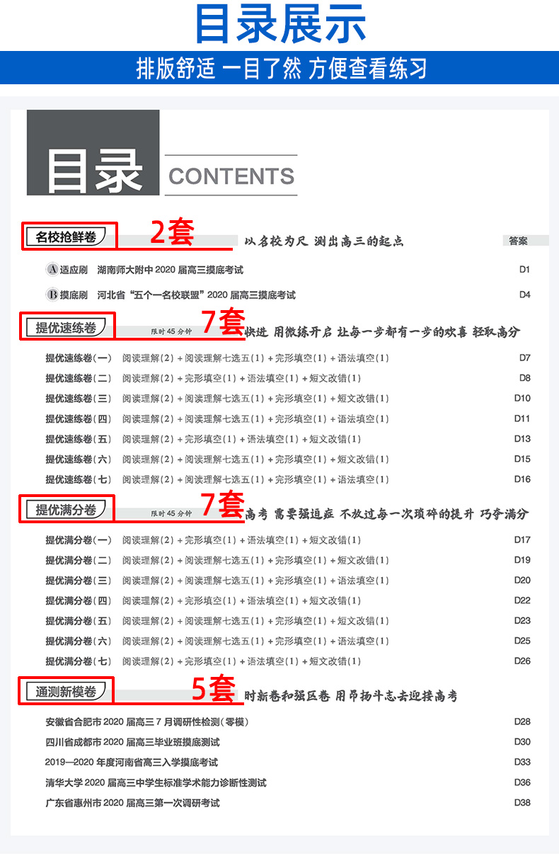 2020版高考必刷卷英语 题型小卷21套 理想树6.7高考高中高三复习资料名校模拟卷 选择题填空题小题必刷题卷子英语