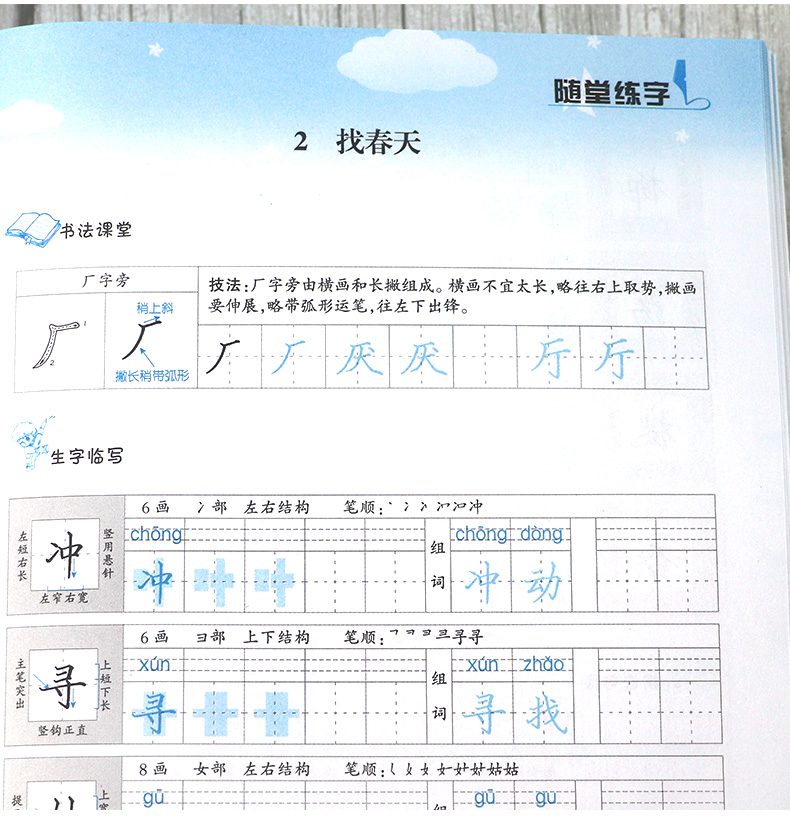 写字大课堂 二年级下人教版 李放鸣小学生语文同步课课练字帖 铅笔钢笔楷书正楷硬笔书法临摹字帖 写字课 可搭全解