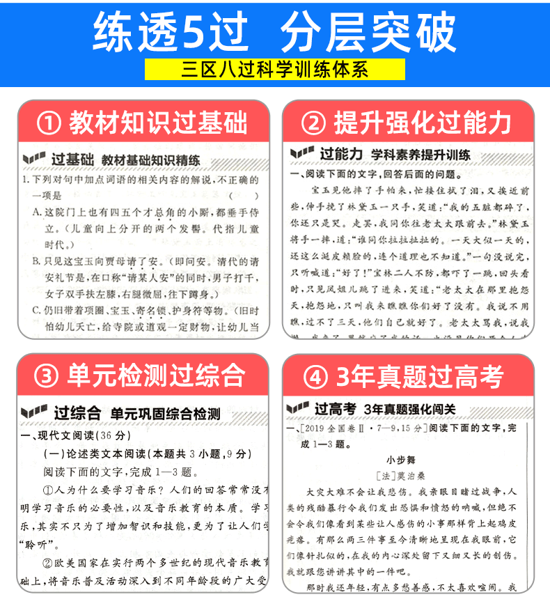 2021新版一遍过高中语文必修一 人教版RJ 天星教育高中生教材同步训练练习册必修1语文 高中高一上学期刷题辅导复习资料书