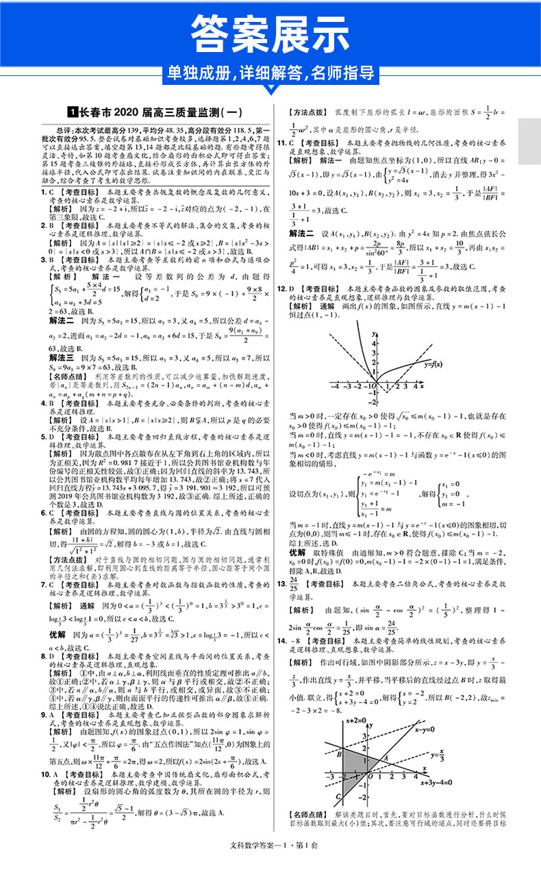 2021版金考卷文科数学数学套卷 全国一二三卷文数 新课标高考45套模拟试卷特快专递高中高三卷子可搭配2020高考真题数学文科 文综