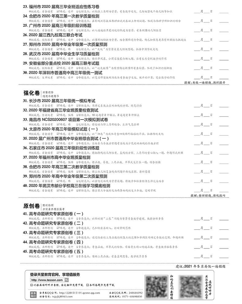 2021版金考卷文科数学数学套卷 全国一二三卷文数 新课标高考45套模拟试卷特快专递高中高三卷子可搭配2020高考真题数学文科 文综