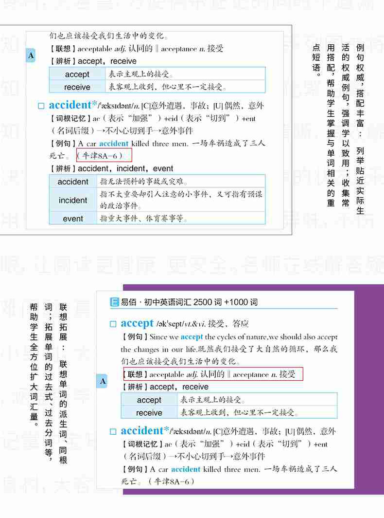 2020新课标初中英语词汇2500词+1000词 易佰工具书初中生初一二三789年级中考词汇专项复习巩固辅导资料速查速记手册64K小本