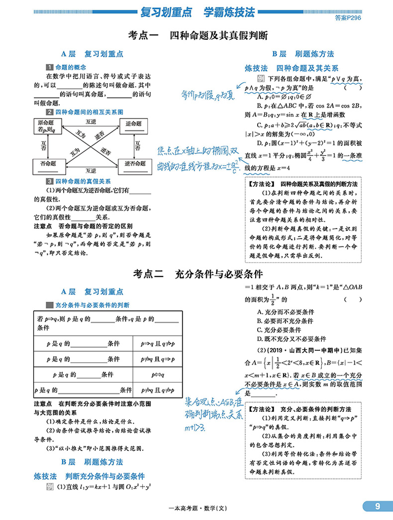 现货一本高考题文科数学 2020高考刷题提分练习册 星推荐状元手写笔记真题解析辅导书籍 文脉教育 高中高三文数一轮总复习资料