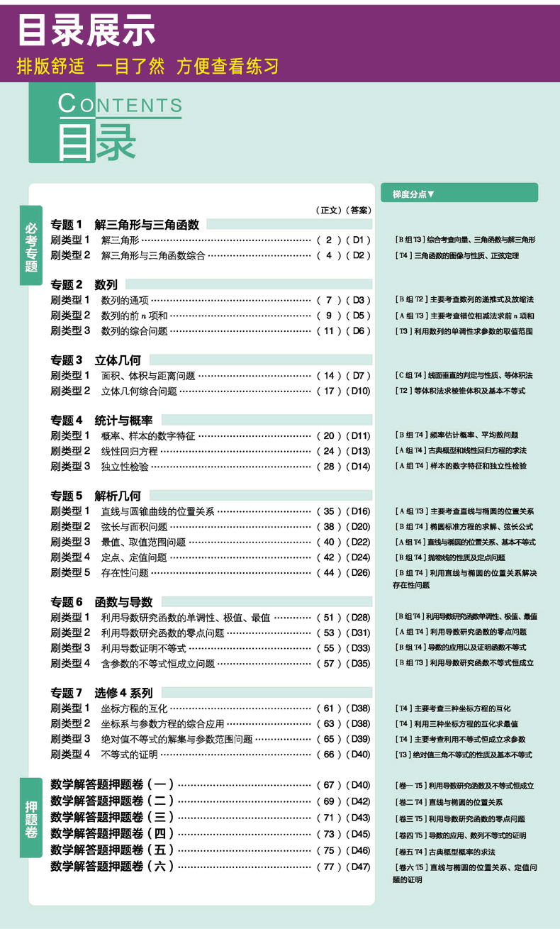 文数大题2020版 高考必刷题分题型强化专项训练解答题文科数学 全国卷通用版 理想树6.7自主复习高三高考总复习教辅辅导资料书