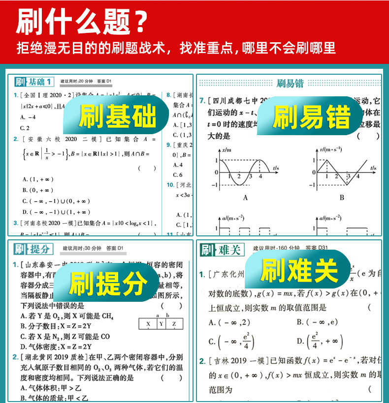 官方授权店2021新版高考必刷题合订本数学理科全国卷课标版 高中高二高三复习资料书 理数必修选修教材辅导资料2020真题试卷理想树