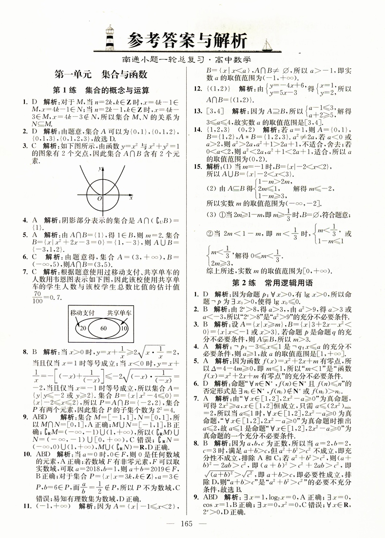 2021南通小题高中数学一轮总复习苏教版高中生高一二三年级总复习辅导资料同步教材基础提优探究应用训练习题册教辅书籍