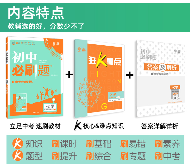 2020版初中必刷题九年级下册化学 鲁教版 67理想树初中化学同步知识点复习练习册 初三中考真题辅导资料书 山东教育出版社