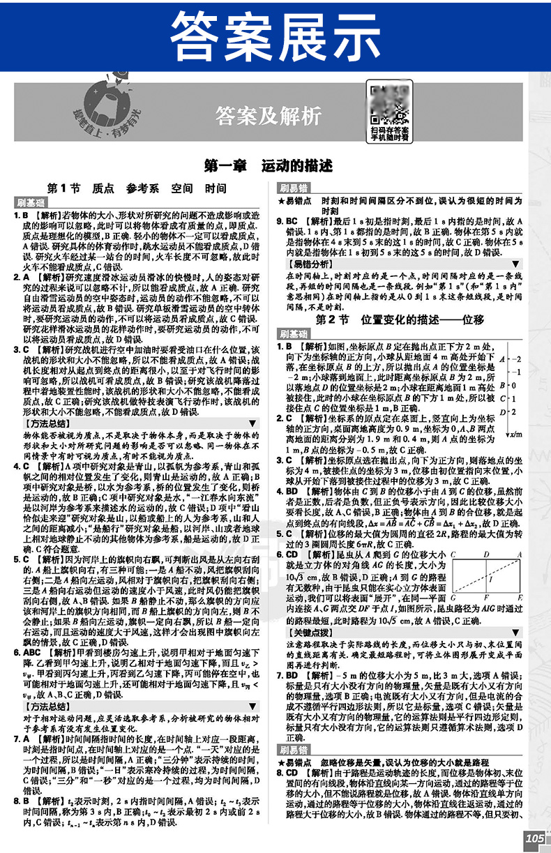 2021版高中必刷题物理必修一教科版JK 高中必修1高中同步教材辅导资料书送狂K重点知识点训练配套教材使用 67高考理想树