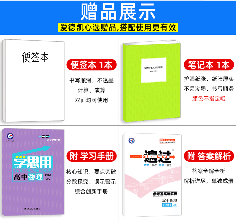 2021新版一遍过高中物理必修一 教科版JK  高中高一物理必修1同步训练练习册 天星教育高中生辅导复习资料书