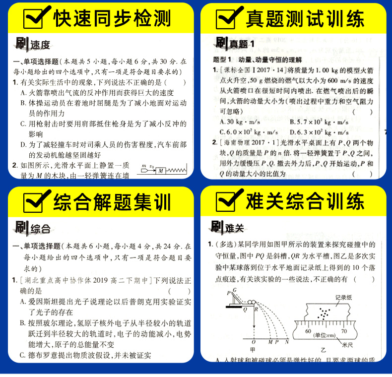 2021版高中必刷题物理必修一教科版JK 高中必修1高中同步教材辅导资料书送狂K重点知识点训练配套教材使用 67高考理想树