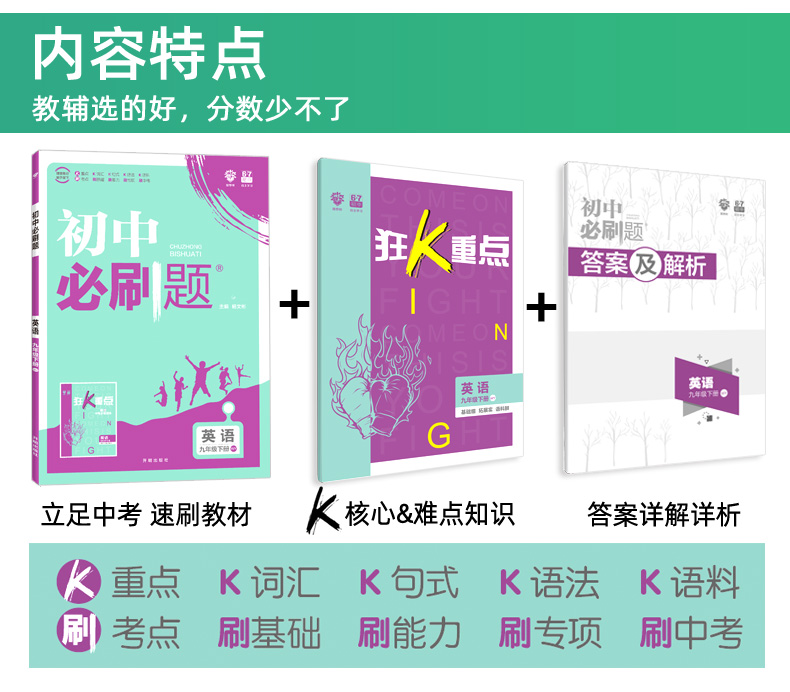 2020新版初中必刷题九年级下册英语 外研版WY 67理想树初中教材同步复习资料书 初中衔接中考真题辅导试卷练习册