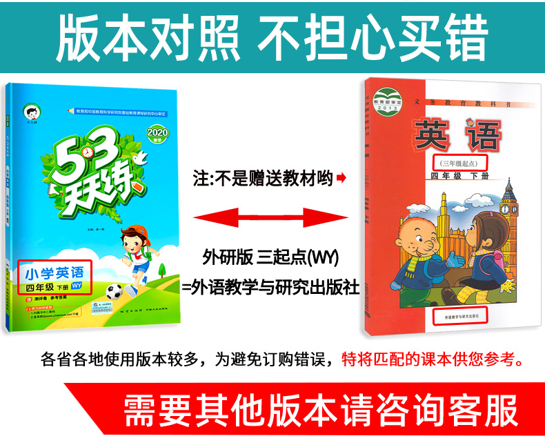 2020春 五三天天练四年级下册 英语外研版3起点 小学教材同步训练4下辅导练习册 曲一线53天天练小学英语WY三起点教辅资料检测卷