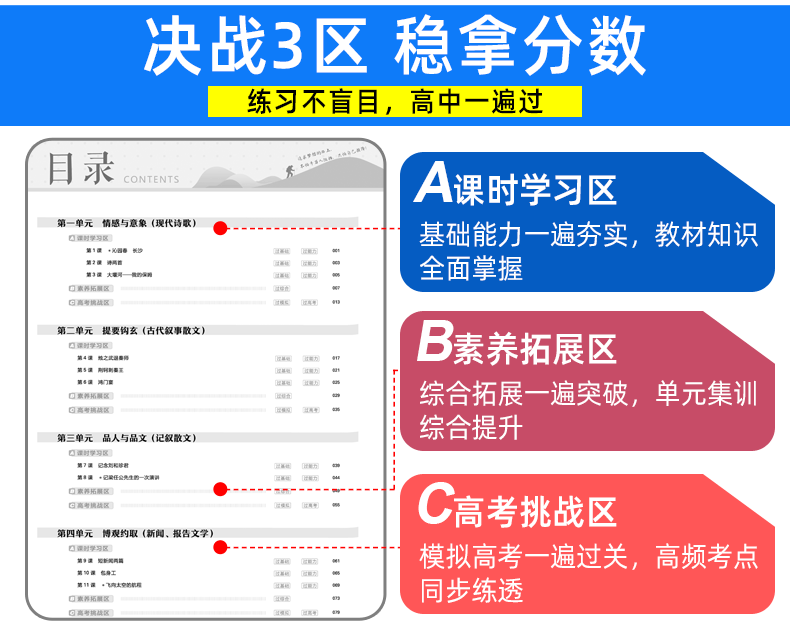 2021新版一遍过高中语文必修一 人教版RJ 天星教育高中生教材同步训练练习册必修1语文 高中高一上学期刷题辅导复习资料书