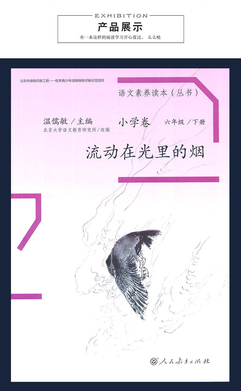 2020年新版小学语文素养读本六年级下册流动在光里的烟6学期人教版温儒敏主编人民教育出版社课外书教材同步阅读理解训练书籍一米