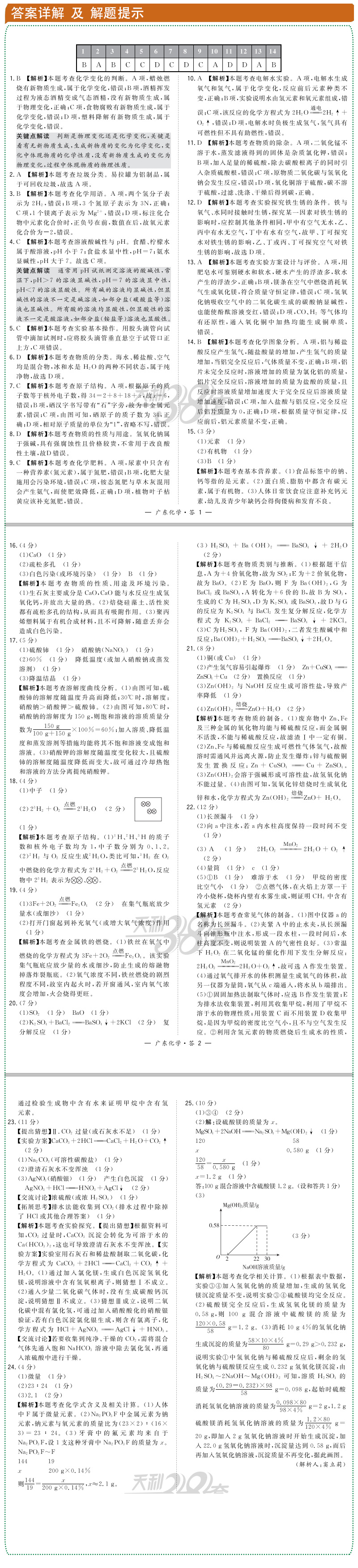 2020天利38套数学物理化学广东省卷版中考试题精选初三九年级下册数理化总复习资料三十八套真题试卷模拟卷子必刷题实战广州深圳45