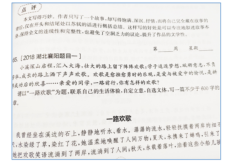 2020版周计划初中作文高分范文精选大全七年级上册下册同步作文书优选指导专项训练辅导中考全国满分作文优秀素材人教版年最新版生
