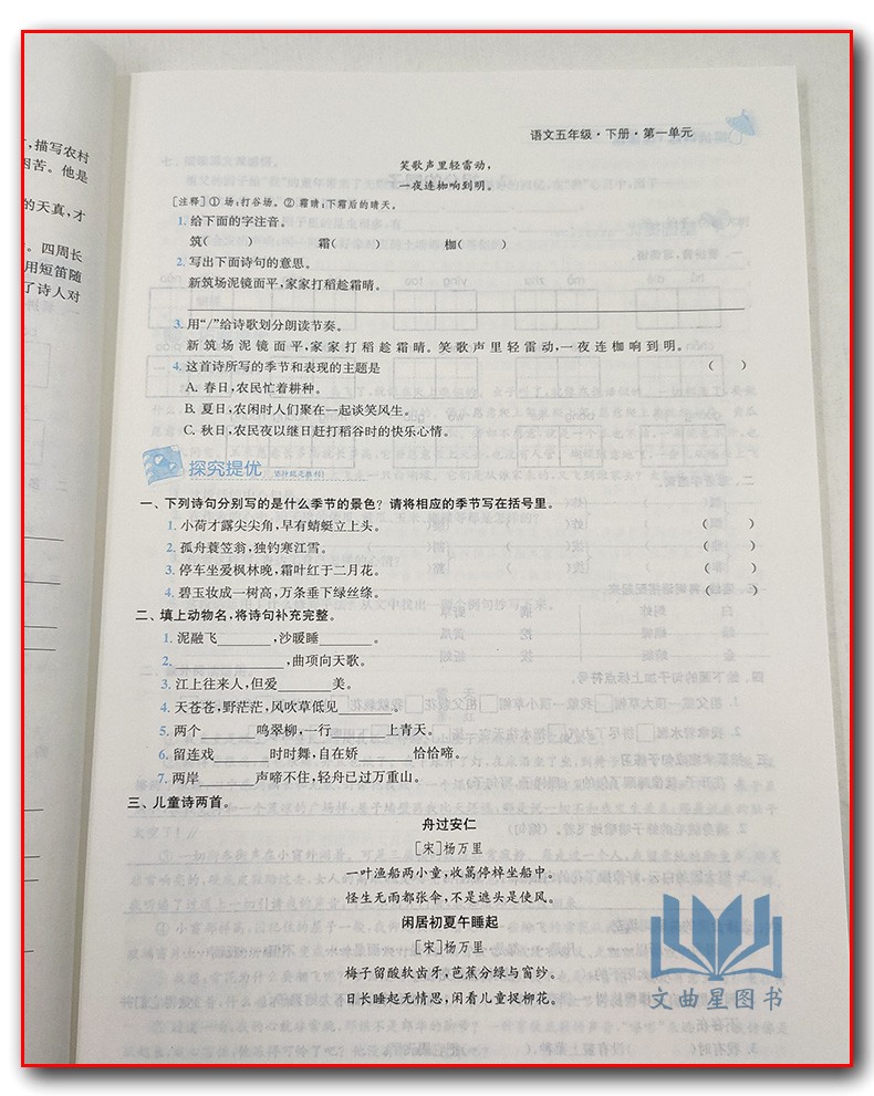 2020年春五年级下册 提优训练课课练语文国标部编版人教版  金钥匙 5年级下册 小学生教辅书练习册同步教材提优训练基础能力提优