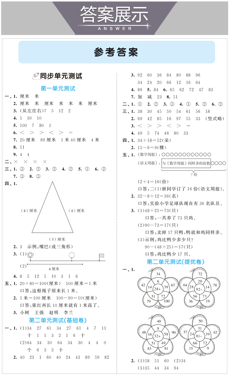 2020年新版53全优卷二年级上册语文数学全套人教版同步训练小学生2学期5 3五三综合试卷测试暑假5.3卷子模拟人教配套练习题天天练