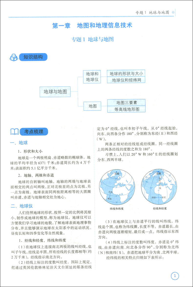 正版现货 中学地理学习考试详解 自然地理 配套上海中学地理教材 等级考合格考 中国地图出版社