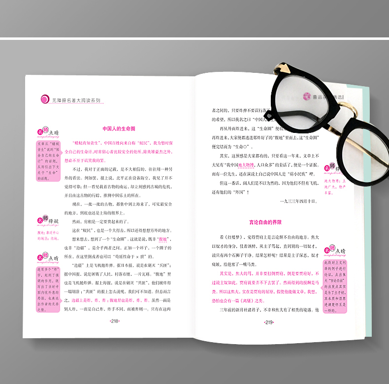正版现货 无障碍名著 大阅读系列 鲁迅杂文精选 分级阅读名师辅导 与课本同步 新课标课外经典名著阅读 世界名著经典名著赏析阅读