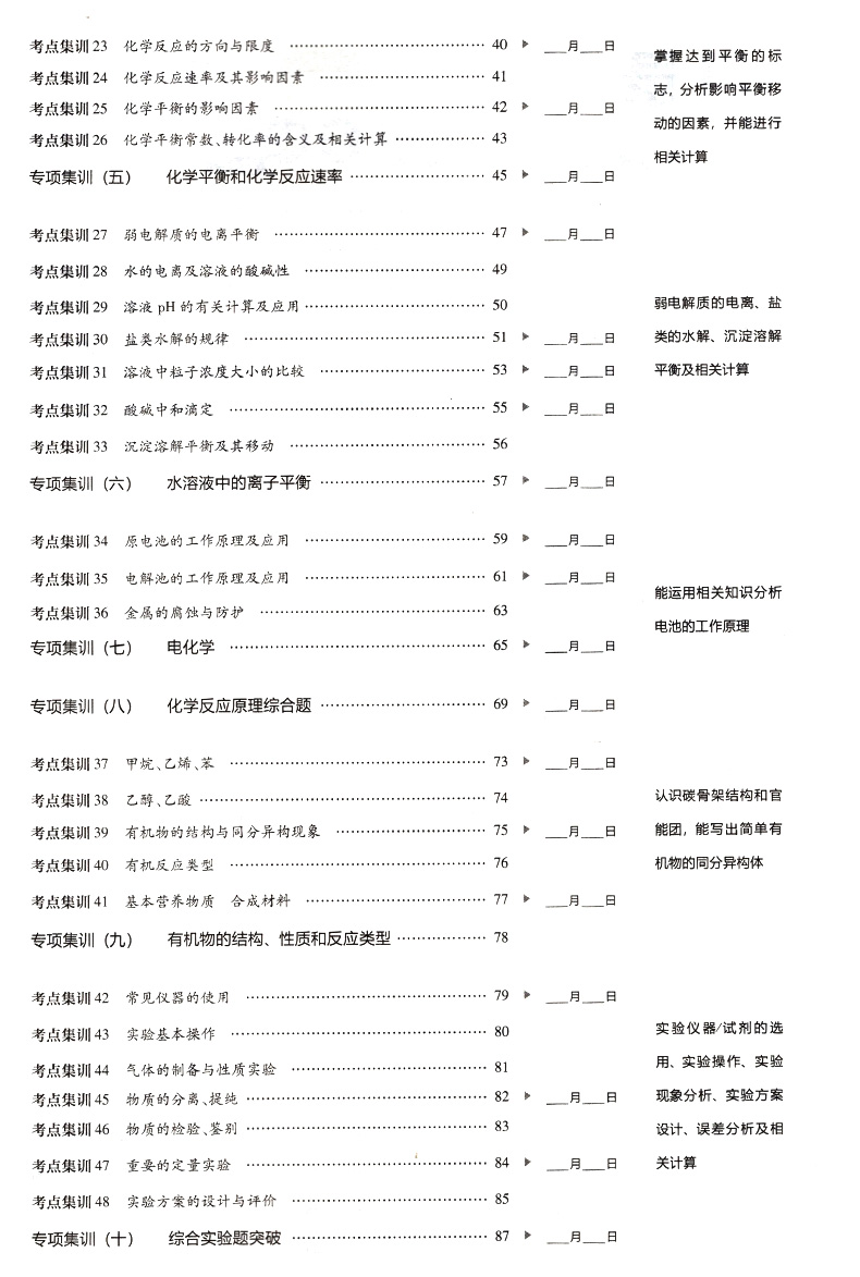 金考卷45天化学2021一轮复习高考考点集训特快专递全国卷天星教育理科试卷总复习专项套卷模拟试题汇编高中高三备考资料书