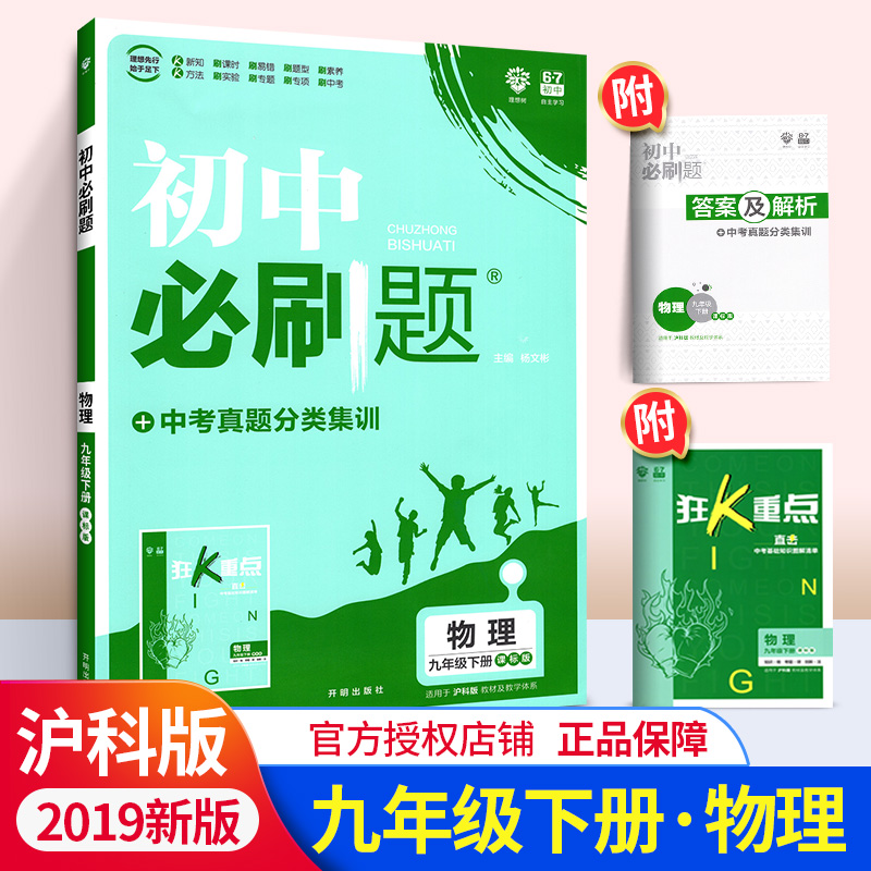 2020版初中必刷题九年级下册物理 课标版中考复习试卷初中物理同步练习题 九年级下物理课本配套练习册 初三3下专项训练辅导资料书