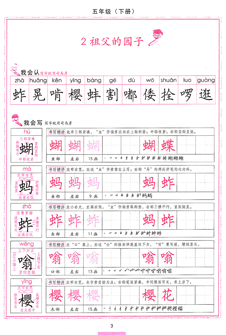 写字课课练五年级下册 人教版 司马彦正楷字帖 小学语文同步五年级练字帖 司马彦硬笔书法字帖楷书 司马彦钢笔楷书字帖练字