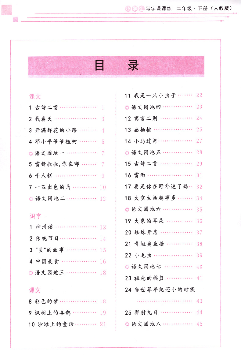 庞中华字帖 小学生写字课课练二年级上册+下册2本套装 RJ版人教版 小学2年级同步练字用书 钢笔铅笔硬笔书法临摹描红书写练字字帖