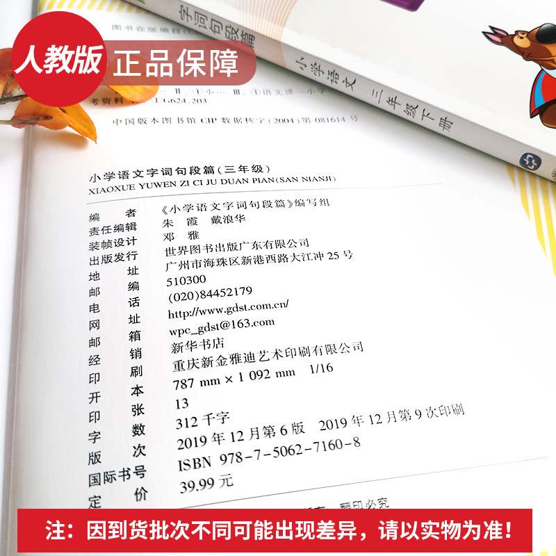 教材详解三年级下册语文 字词句段篇教材全解 全国版 小学3年级下册语文教材解读语文书课本同步训练全解辅导资料书