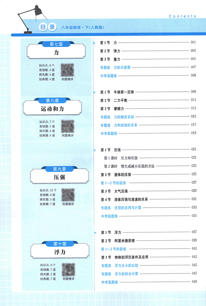 1+1轻巧夺冠优化训练八年级下册物理 人教版初中教材同步学习资料书复习试卷 初二2下册课本配套专项练习册八年级下物理辅导工具书