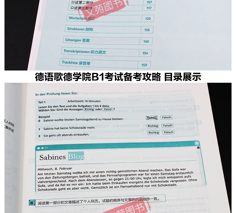 正版  德语歌德学院 B1考试备考攻略 备考歌德语言证书B1考试 德语考试自学 剖析B1考试各部分题型、测试要点、解题步骤及技巧