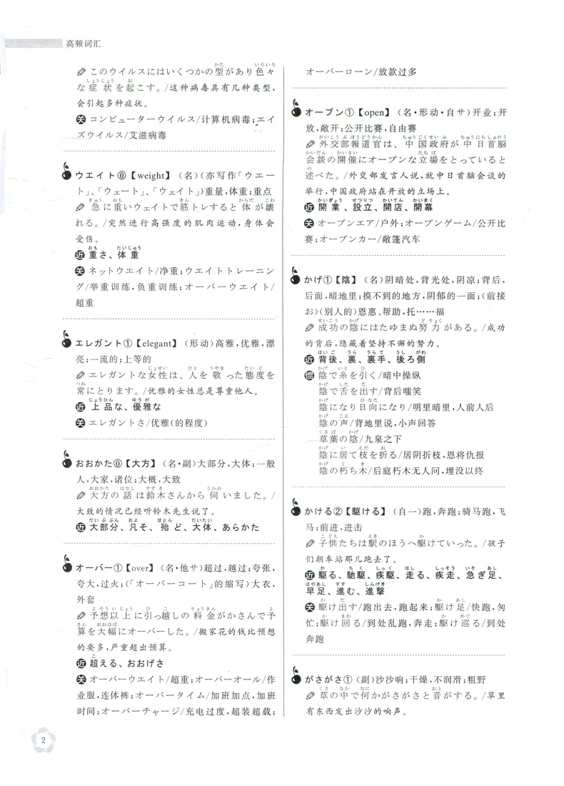 新日语能力考试高分对策N1文字词汇绿宝书 李晓东主编 备考新日语能力考试词汇 高频低频分频背诵 词汇讲解单元练习