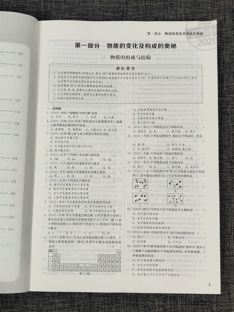 备考2020通城学典全国中考试题分类精粹化学 精选全国各地2019中考试卷试题初三年级冲刺总复习高分突破训练辅导书籍含答案与解析