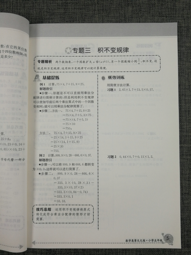 南大教辅 数学奥赛天天练第五版小学5年级五年级通用版徐彪奥赛教材专题精析技巧总巩固训练小学生奥数练习人教苏教北师全国通用版