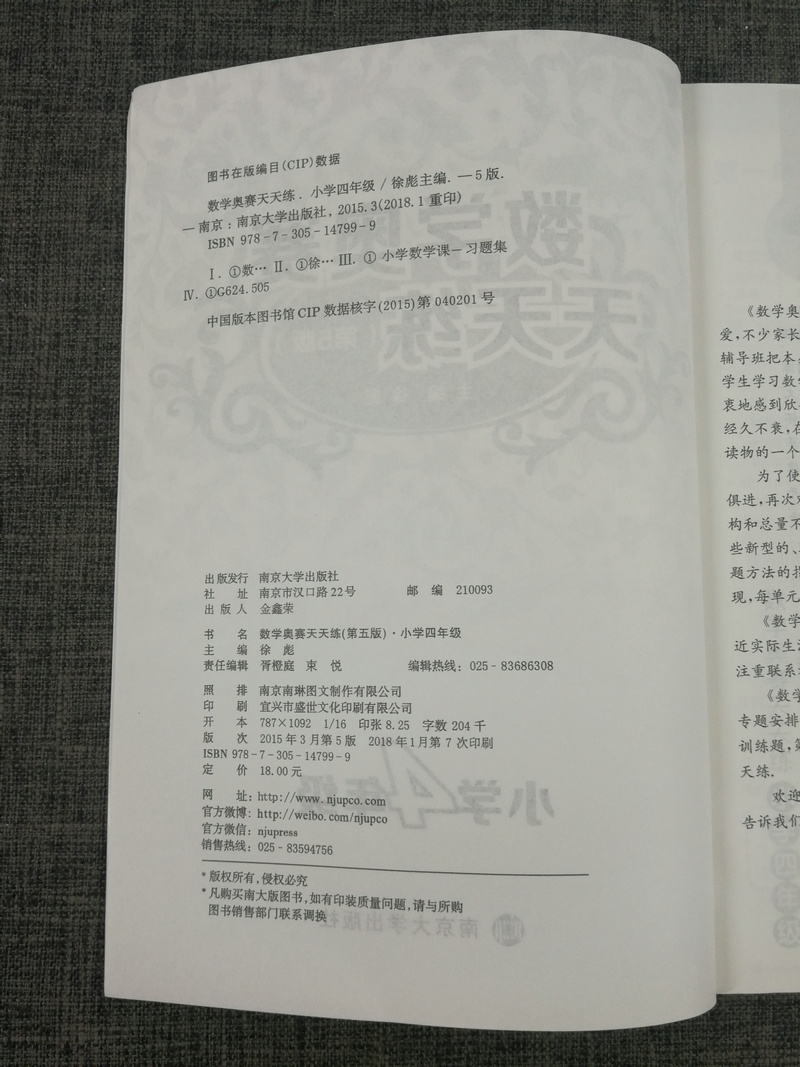 南大教辅 数学奥赛天天练第五版小学4年级四年级通用版徐彪奥赛教材专题精析技巧总巩固训练小学奥数练习题人教苏教北师全国通用版