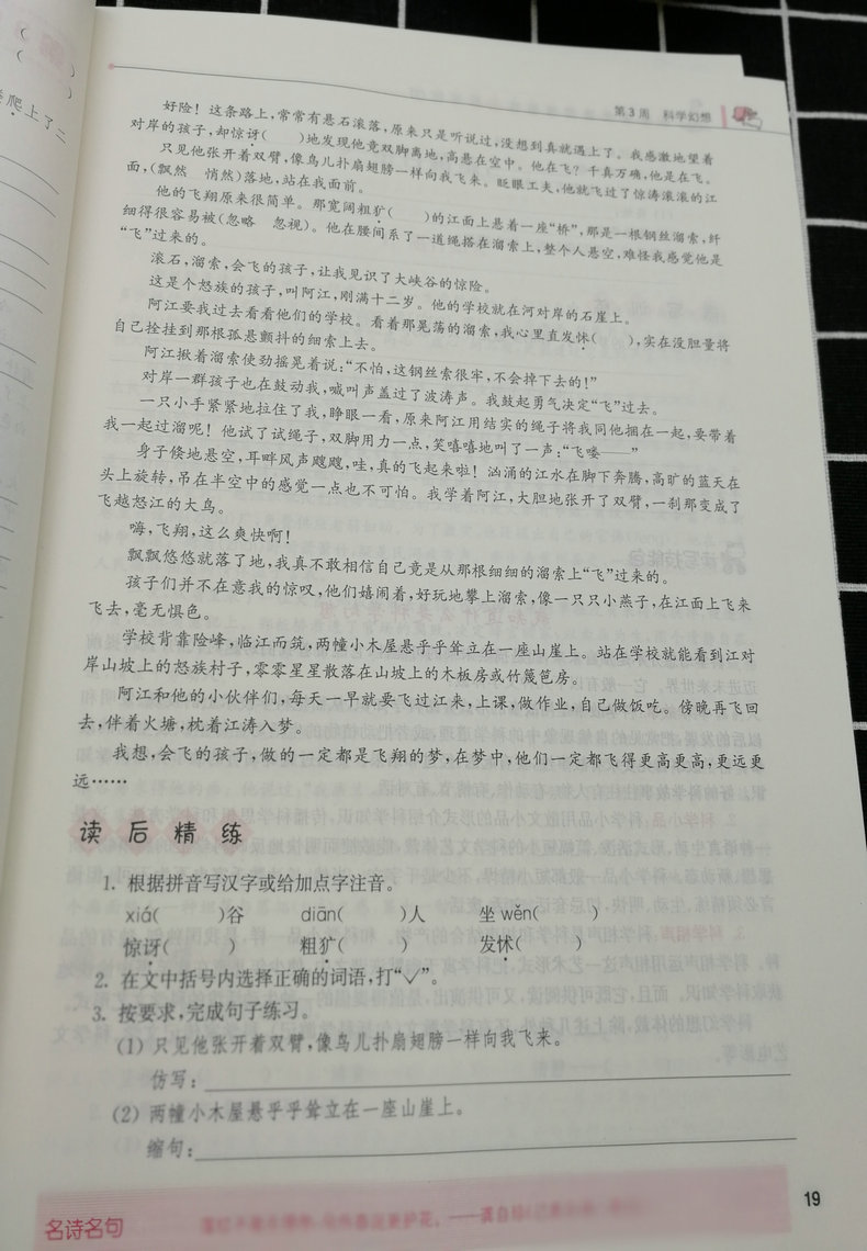 全套2本2019春新版高分阅读小学语文+英语读写周周练五年级下册5年级下南大教辅版同步拓展强化组合训练小学生阅读理解课外阅读书