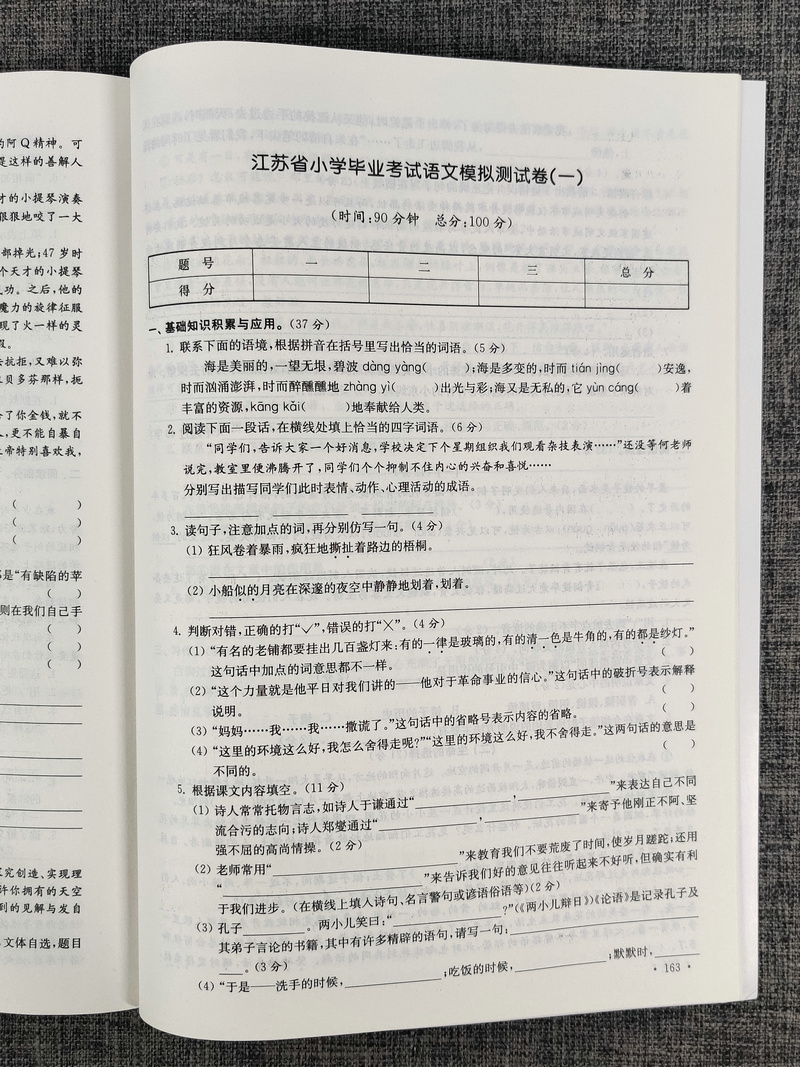 2020超能学典自主创新作业语文小学毕业总复习一本通人教版江苏适用小学生基础知识大全小升初专项训练六年级升学考试真题模拟卷