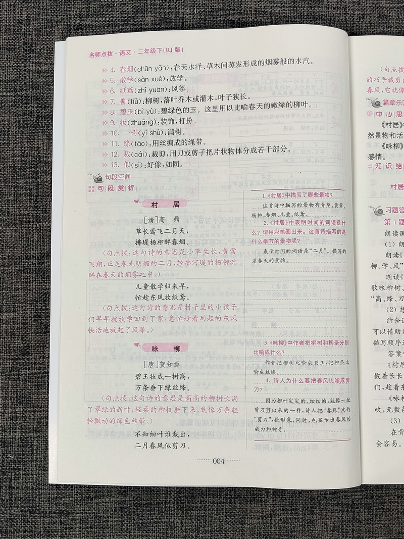 现货新版2020名师点拨课课通二年级下册语文部编版人教版小学2年级下教材全解析小学生下学期江苏适用同步解读讲解复习资料辅导书