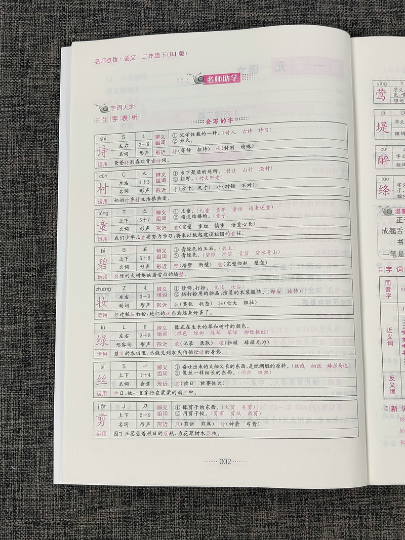 现货新版2020名师点拨课课通二年级下册语文部编版人教版小学2年级下教材全解析小学生下学期江苏适用同步解读讲解复习资料辅导书