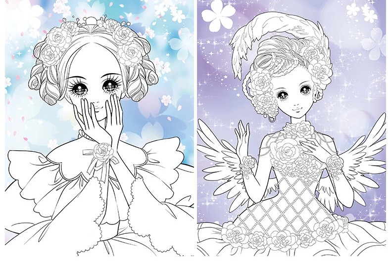 小公主玩美涂画梦幻公主儿童益智小手简笔涂色画本0-3-6岁幼儿园宝宝彩铅绘画册幼儿芭比涂鸦填色描画本入门插画颜料填充画画书