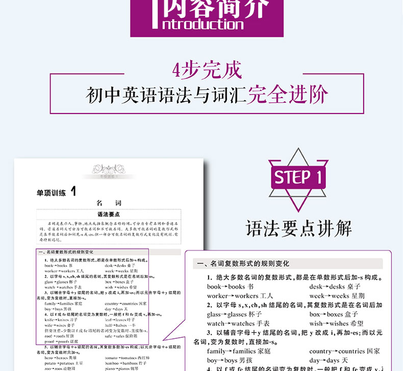 2册初中英语语法与词汇阅读与完形2000题大全初一至初三专练精讲精练完型填空与阅读理解专项训练题全解中学练习题全套八年级大全L