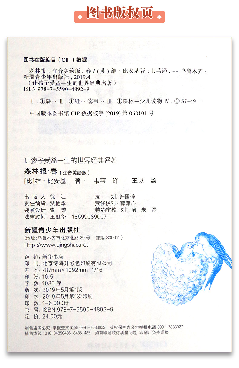 森林报秋春冬夏正版故事绘本四年级必读 美绘版 青少年小学生课外阅读书籍7-12岁全套4册彩色注音版森林报秋