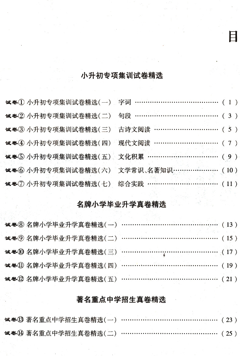 2020小考资料小学毕业升学名校招生真卷精选语文 小升初专项集训试卷答案详解与点拨 六年级百校联盟冲刺名校阅读理解与作文测试卷